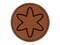Asterisk Symbol Outline Round Iron-On Engraved Faux Leather Patch Applique - 2.5"